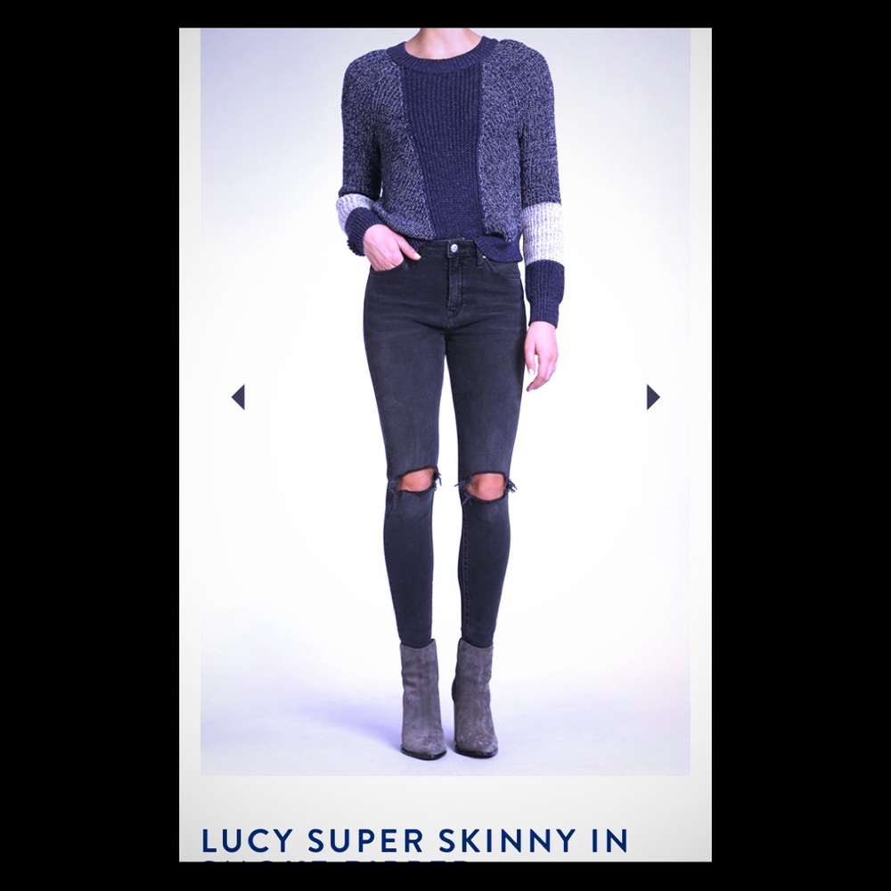 Mavi Lucy Jeans In Smoked Ripped. Size 30.